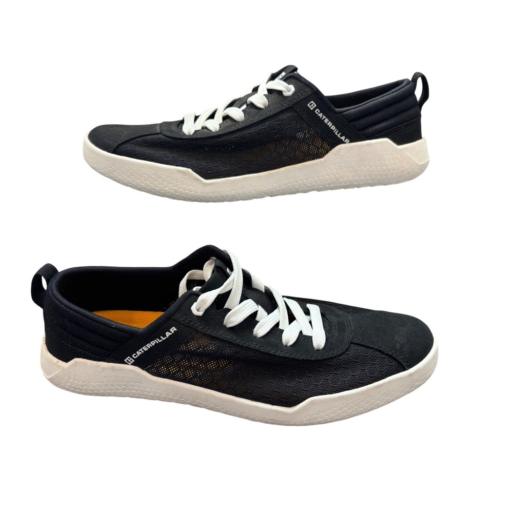 Caterpillar Hex Sneakers Womens Size 6 Black Mesh Nubuck Low Top